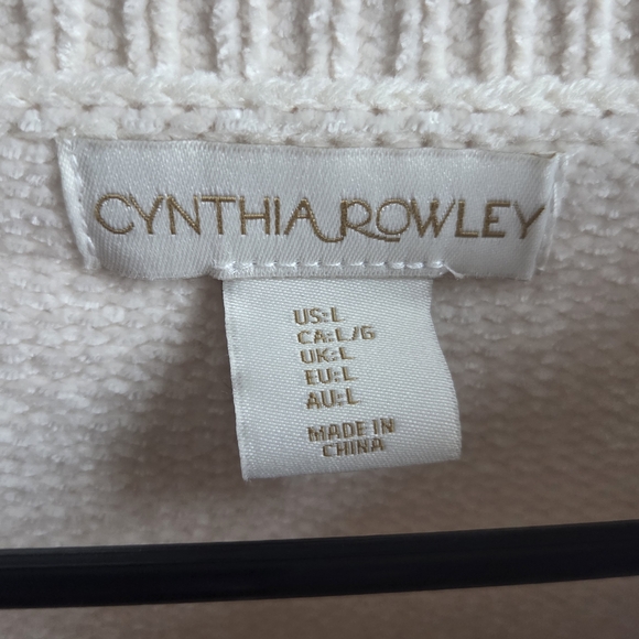 Cynthia Rowley Cream Knit Puff-Sleeve Sweater - Picture 2 of 4